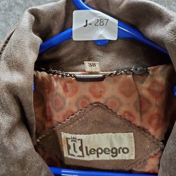 Lepegro Women Jacket 38 Tan Vintage‎ Leather Overcoat - Picture 4 of 11